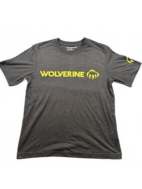 Wolverine Boots & Apparel Logo T-Shirt Charcoal Gray Mens Size L Short Sleeve